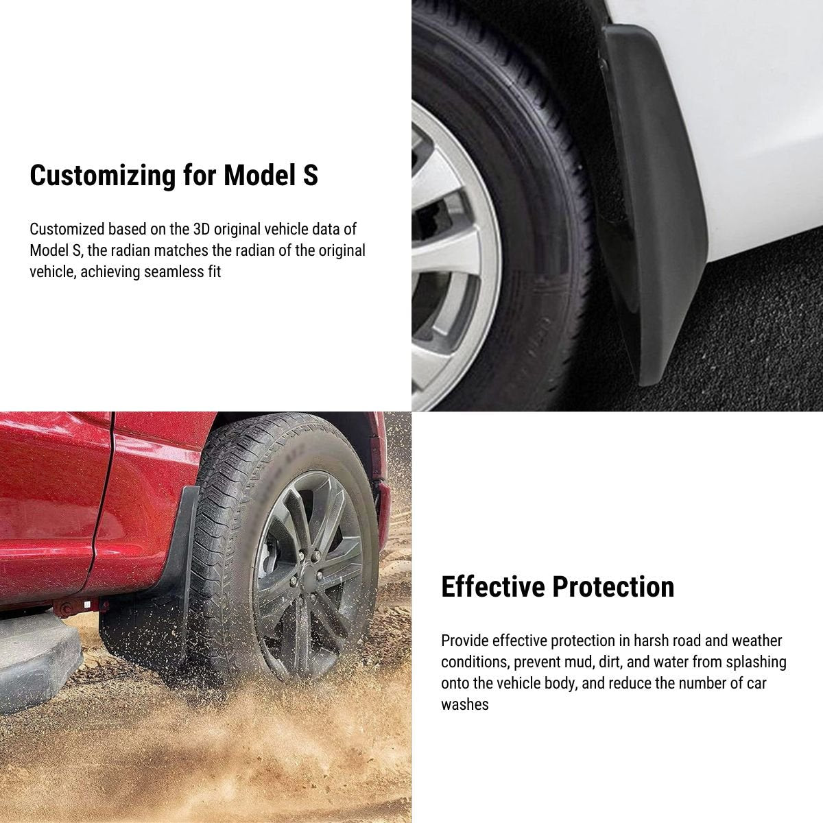 TESEVO Tesla Model S mud flaps splash guards product photo