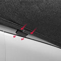 TESEVO Model S glass roof sunshade installed view