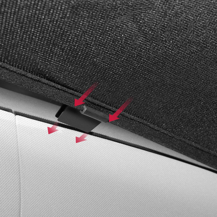 TESEVO Model S glass roof sunshade installed view