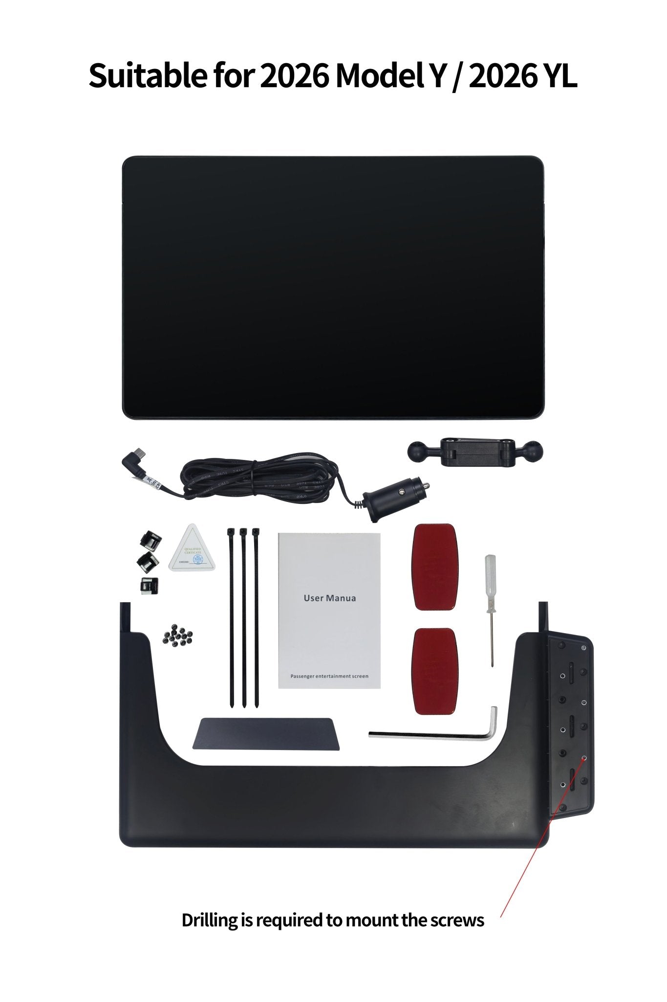 TESEVO passenger entertainment screen package and accessory shot