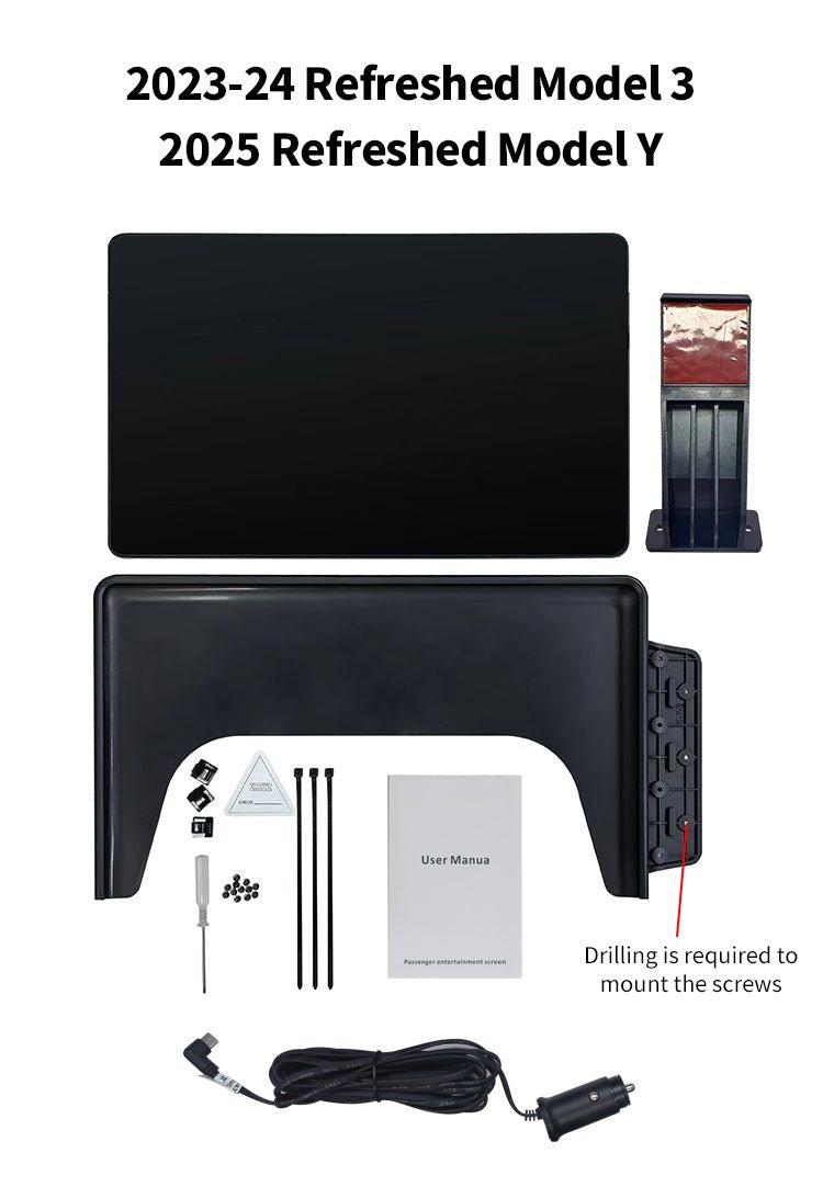 TESEVO Model YL LHD passenger screen mounting and fitment photo