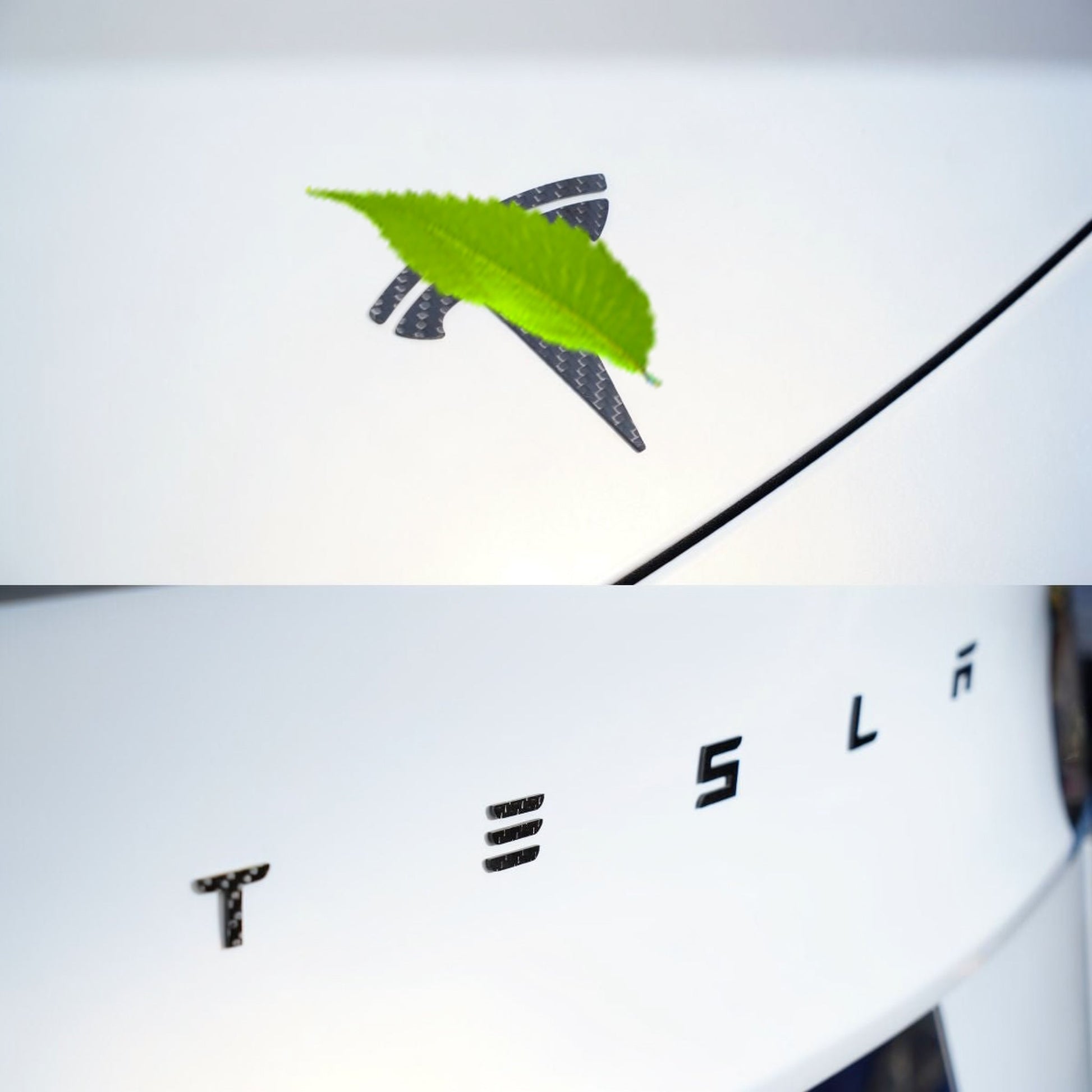 TESEVO real carbon fiber logo cover for Model 3/Y main