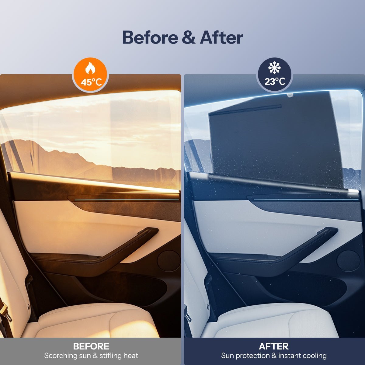 TESEVO Retractable Window Sunshade for Model Y Juniper - Tesevo