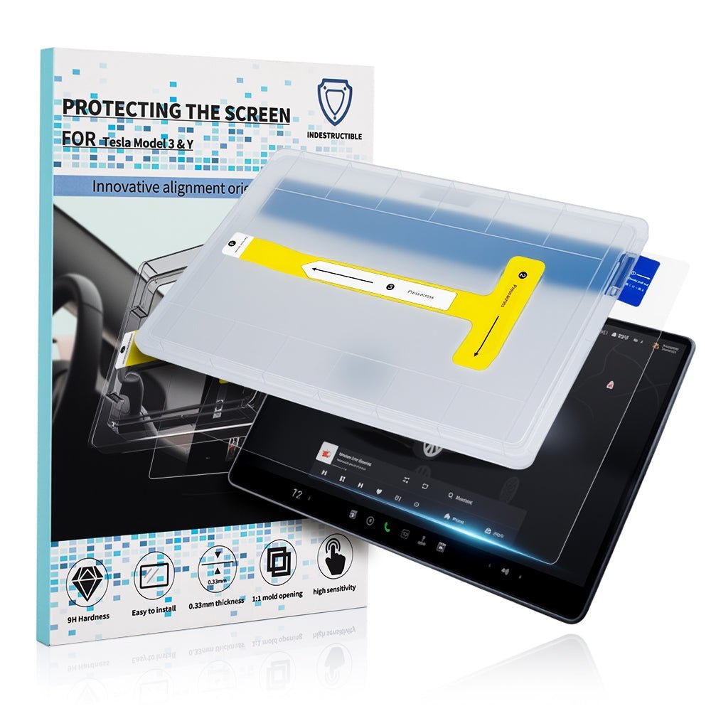 TESEVO Screen Tempered Protective Film with Tools for Model 3/Y - Tesevo