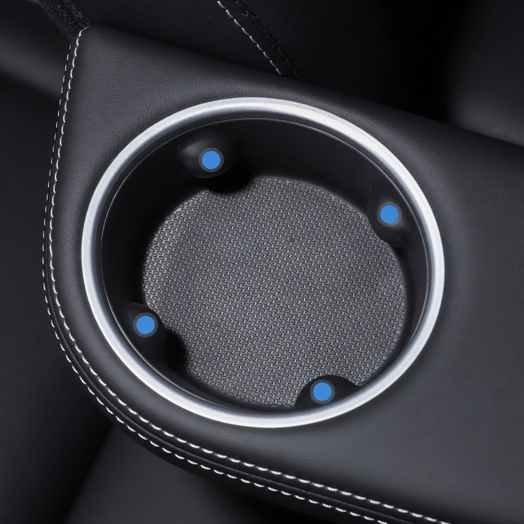 TESEVO Model YL 3rd row silicone cup holder inserts close-up detail