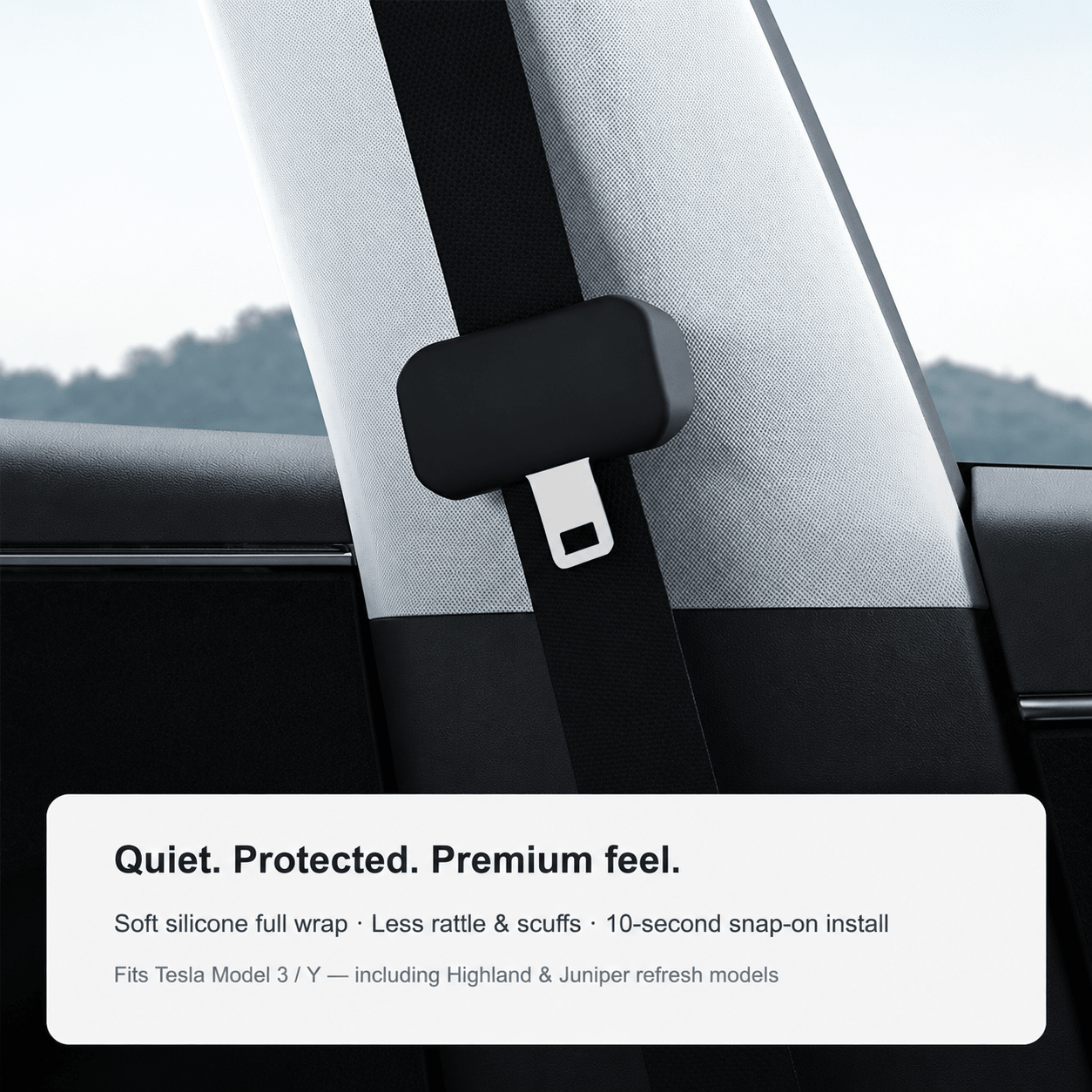 TESEVO Silicone Seat Belt Cover for Tesla Model 3 / Model Y - Tesevo