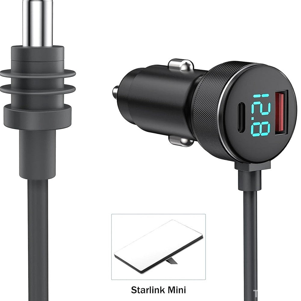 TESEVO Starlink Mini Car Charger with Digital Display | 100W Type-C Power Cord - Tesevo