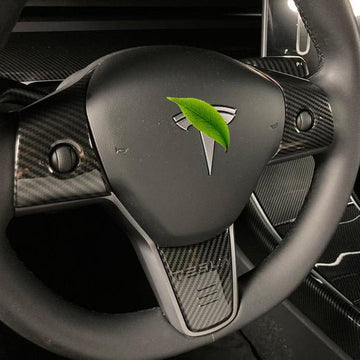 TESEVO ABS steering wheel trim installed on Tesla Model 3
