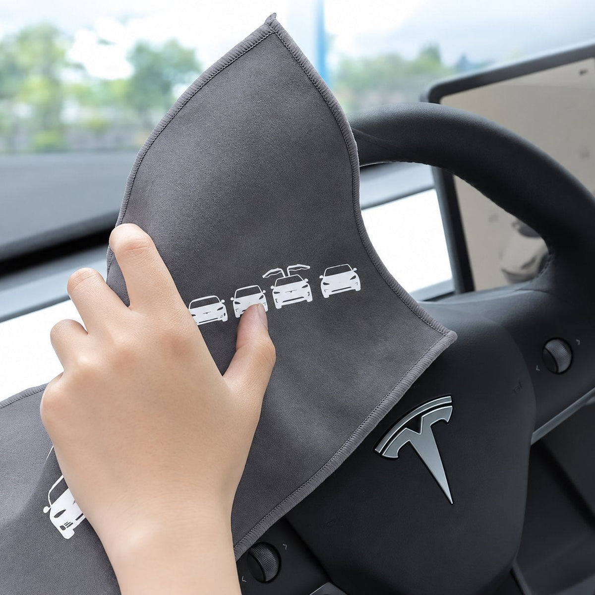 TESEVO Suede Coral Velvet Double-Sided Cleaning Towel for Tesla 3/Y/X/S - Tesevo