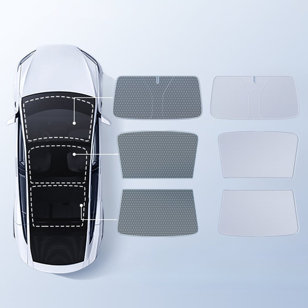 TESEVO Summer Comfort Pack: Roof & Windshield Shades for Model 3 Highland - Tesevo
