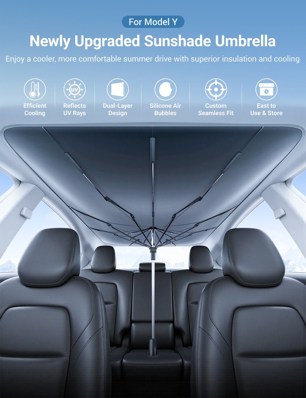 TESEVO Sunroof Sunshade Umbrella for Tesla Model Y / Y Juniper - Tesevo