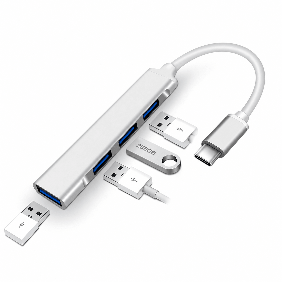 Tesla USB Tepy C Hub suitable for Model 3/Y/S/X | 4 in 1 USB 3.0 Ports - Tesevo