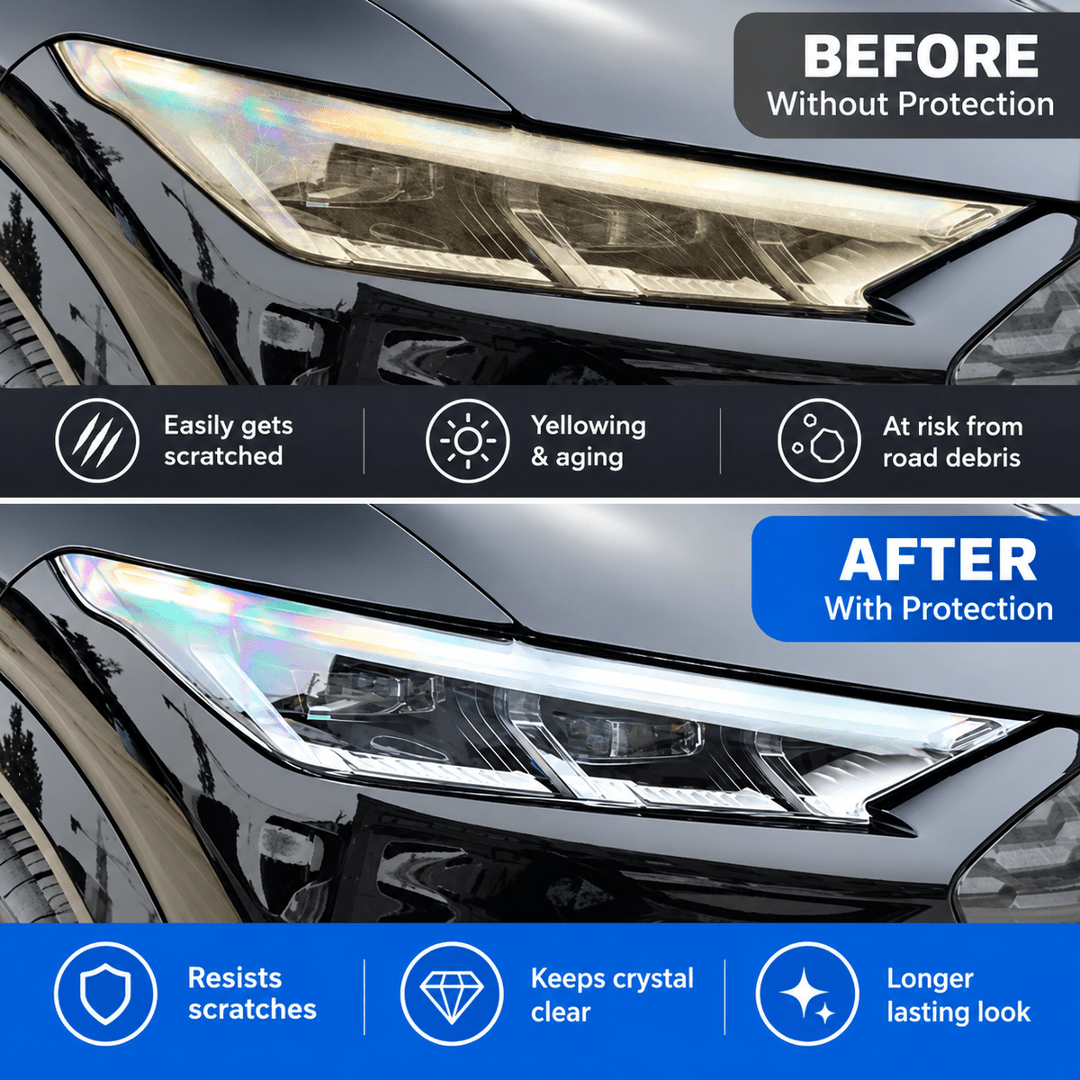 TPU Headlight Protection Film for Ford Mustang Mach-E 21-26 - Tesevo