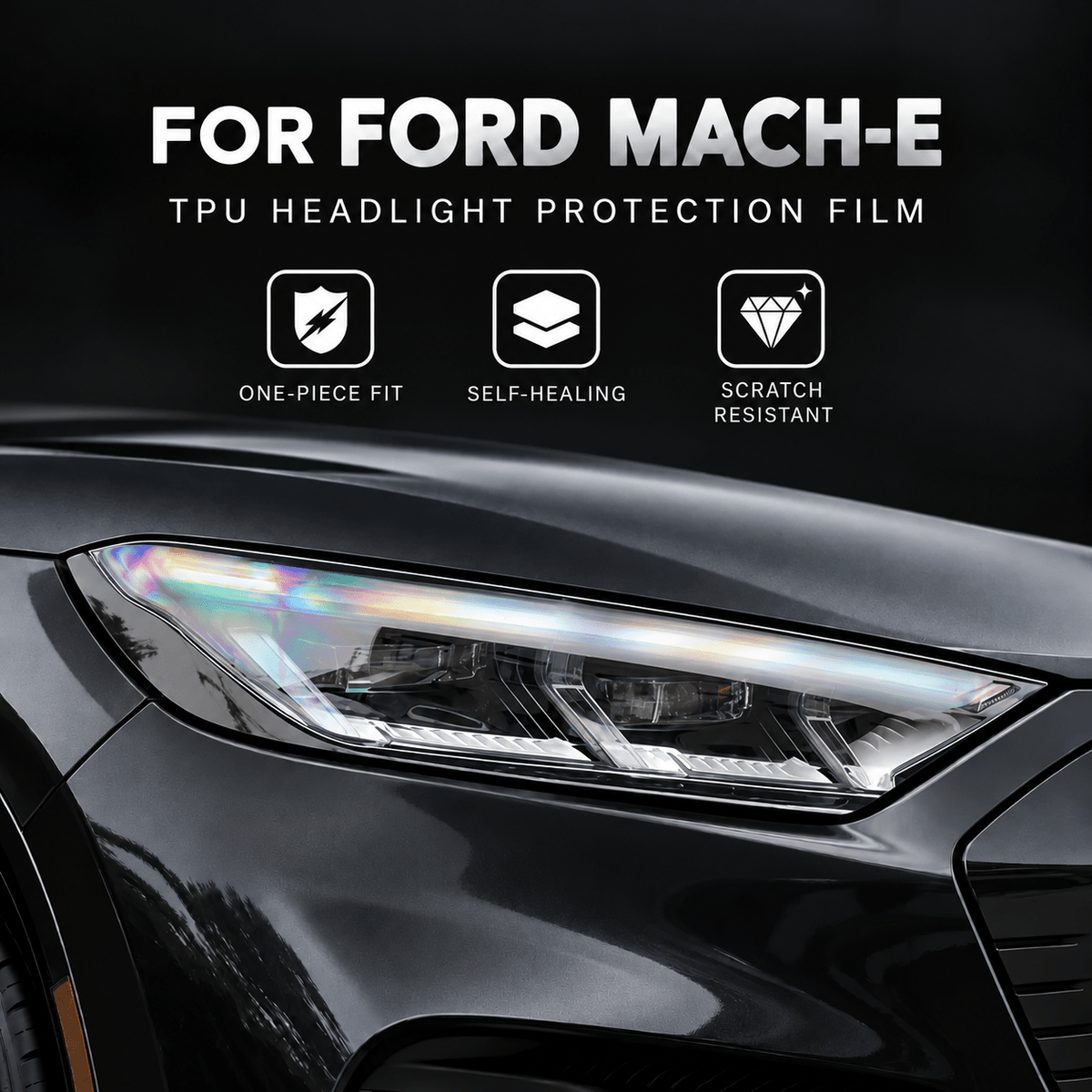 TPU Headlight Protection Film for Ford Mustang Mach-E 21-26 - Tesevo