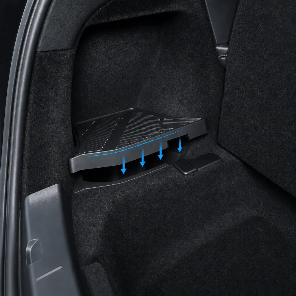 TESEVO Model YL 6-seater trunk storage bins organizers close-up detail