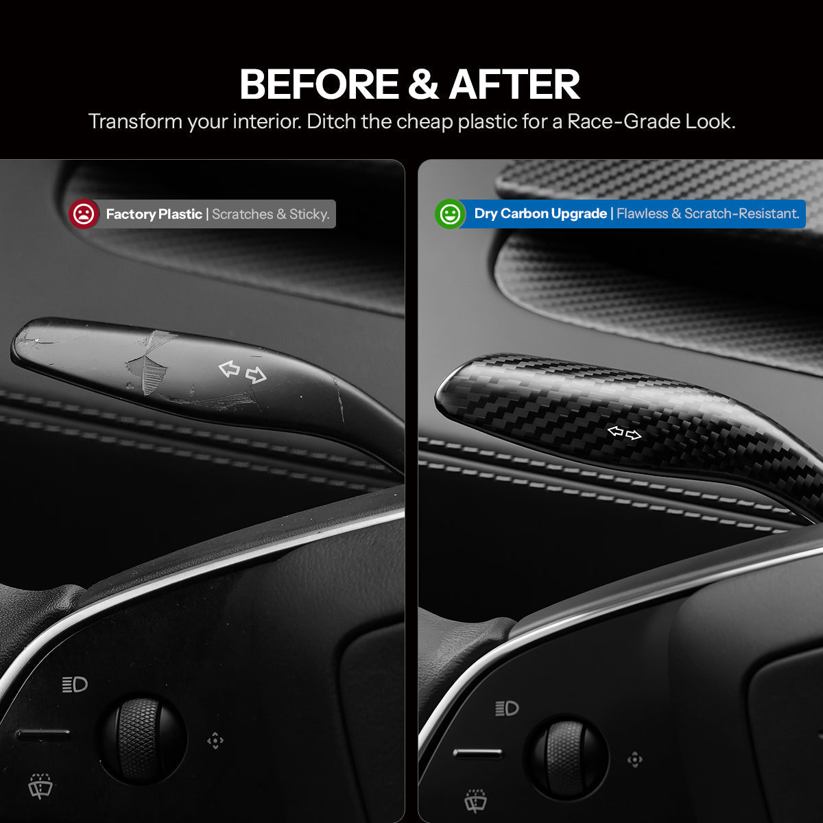 TESEVO Highland Juniper YL carbon turn signal stalk covers product photo