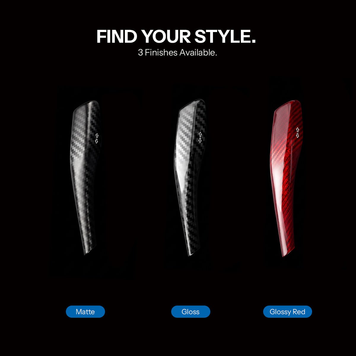TESEVO Highland Juniper YL carbon turn signal stalk covers side photo