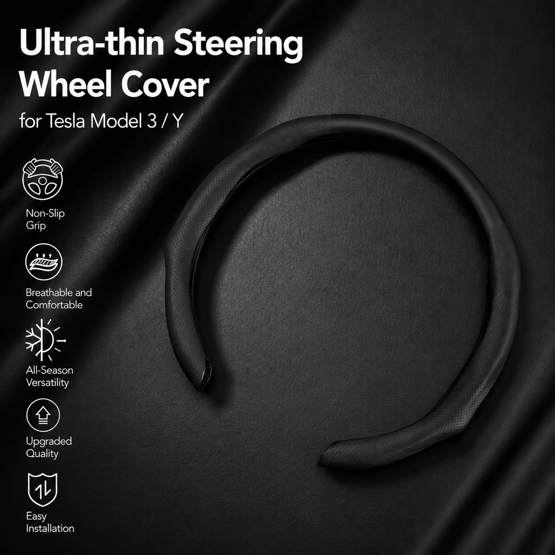 Ultra-thin Steering Wheel Cover for Tesla Model 3 / Model Y - Tesevo