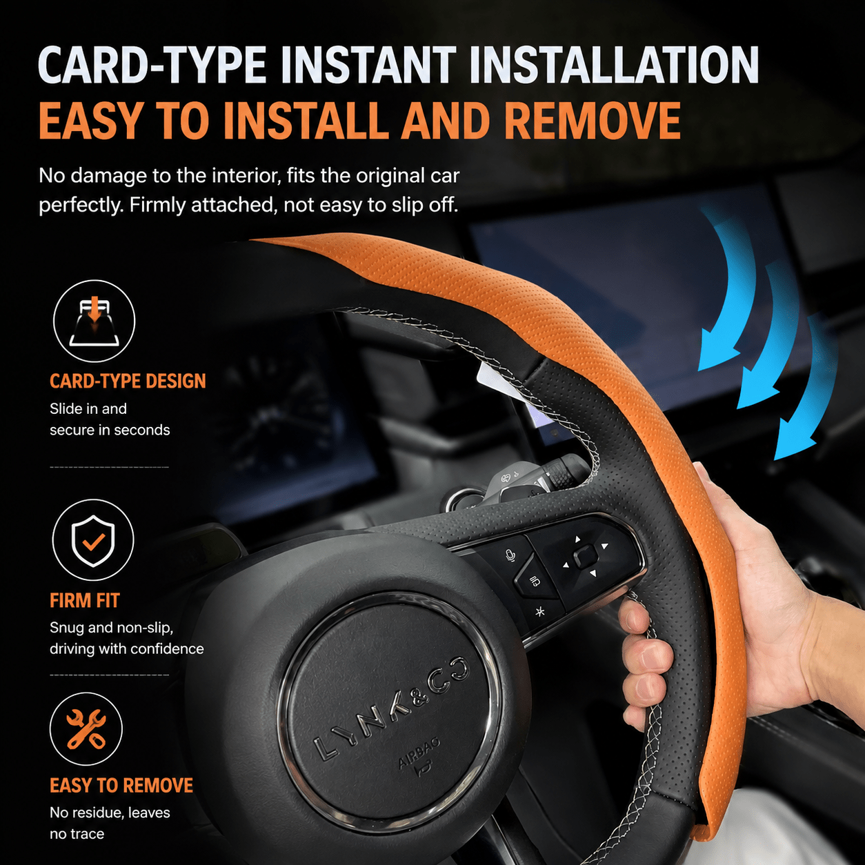 TESEVO Model 3 Y ultra-thin steering wheel cover product photo