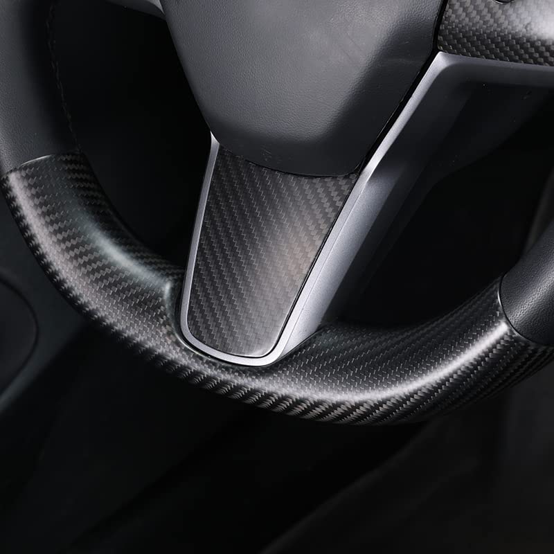 Upper / Lower Steering Wheel Trim for Tesla Model 3 / Y | Carbon Fiber Interior - Tesevo