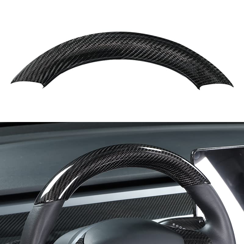 Upper / Lower Steering Wheel Trim for Tesla Model 3 / Y | Carbon Fiber Interior - Tesevo