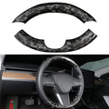 Upper / Lower Steering Wheel Trim for Tesla Model 3 / Y | Carbon Fiber Interior - Tesevo