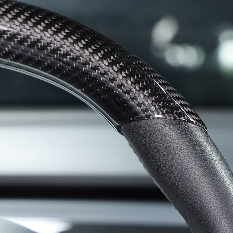 Upper / Lower Steering Wheel Trim for Tesla Model 3 / Y | Carbon Fiber Interior - Tesevo