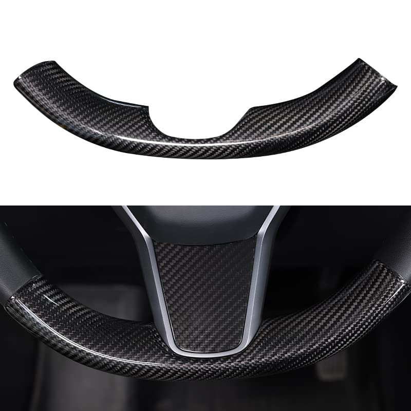 Upper / Lower Steering Wheel Trim for Tesla Model 3 / Y | Carbon Fiber Interior - Tesevo