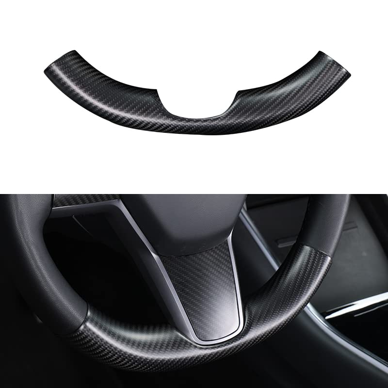 Upper / Lower Steering Wheel Trim for Tesla Model 3 / Y | Carbon Fiber Interior - Tesevo