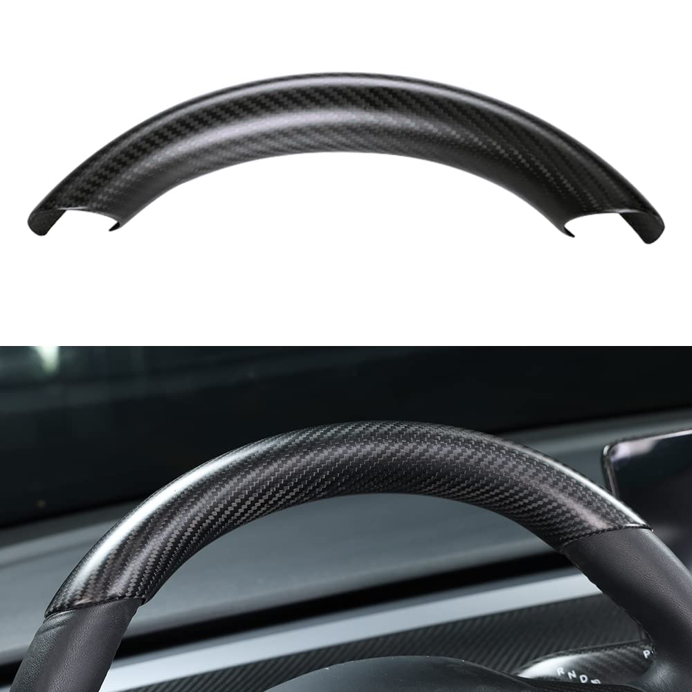 Upper / Lower Steering Wheel Trim for Tesla Model 3 / Y | Carbon Fiber Interior - Tesevo