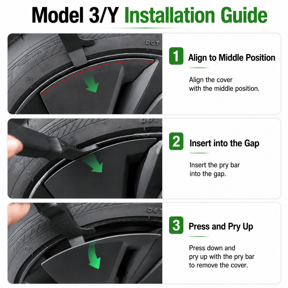 TESEVO Tesla hub cap removal pry bar tool Model 3 Y YL product photo