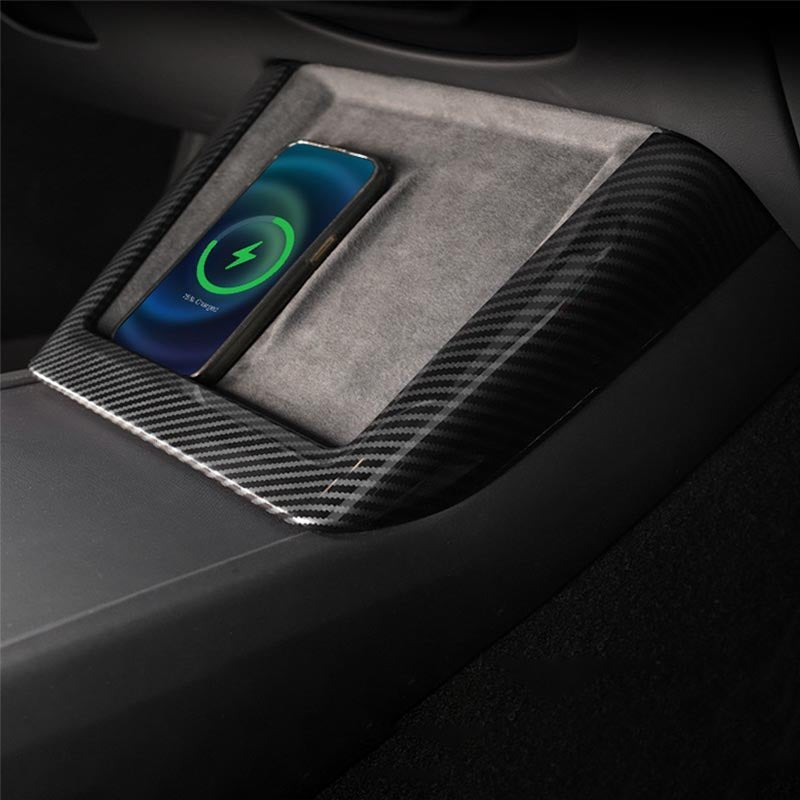 TESEVO wireless charger edge trim Highland Y Juniper – close-up detail
