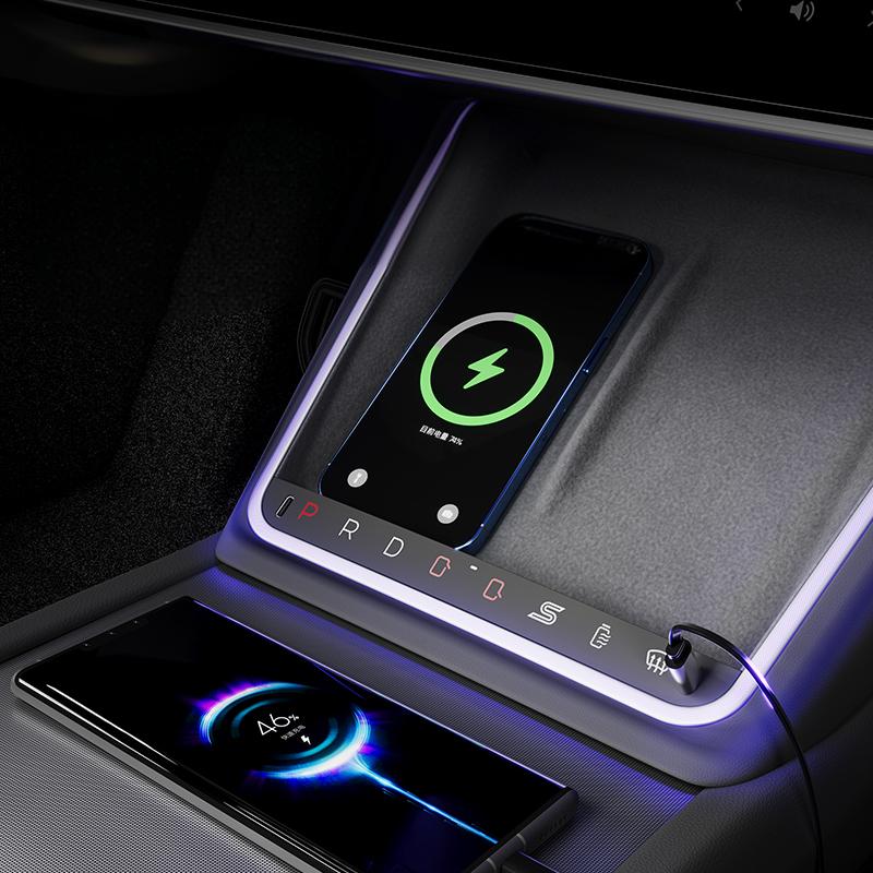 Wireless Charging Smart Button with Ambient Light for Model 3 Highland
