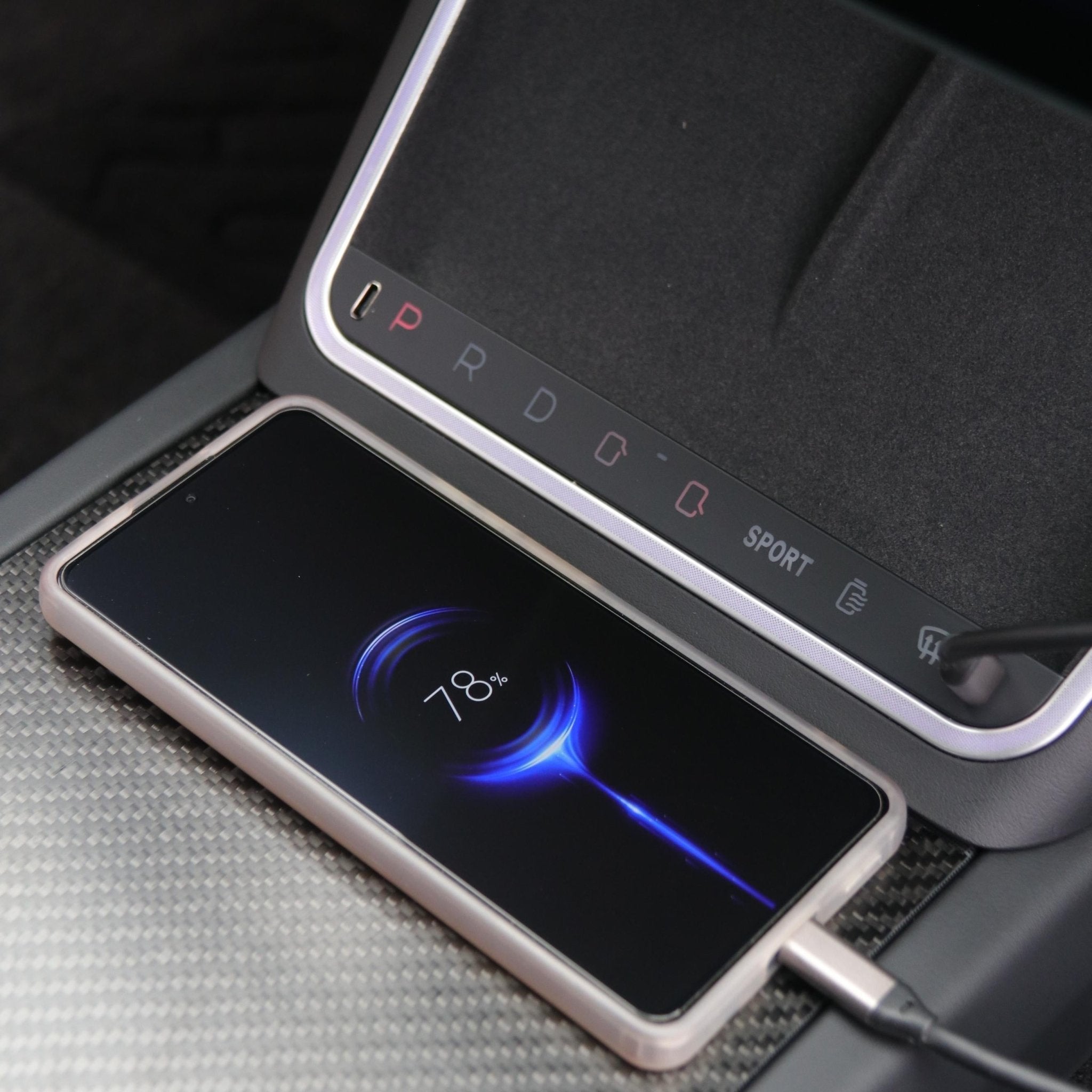 Wireless Charging Smart Button with Ambient Light for Model 3 Highland