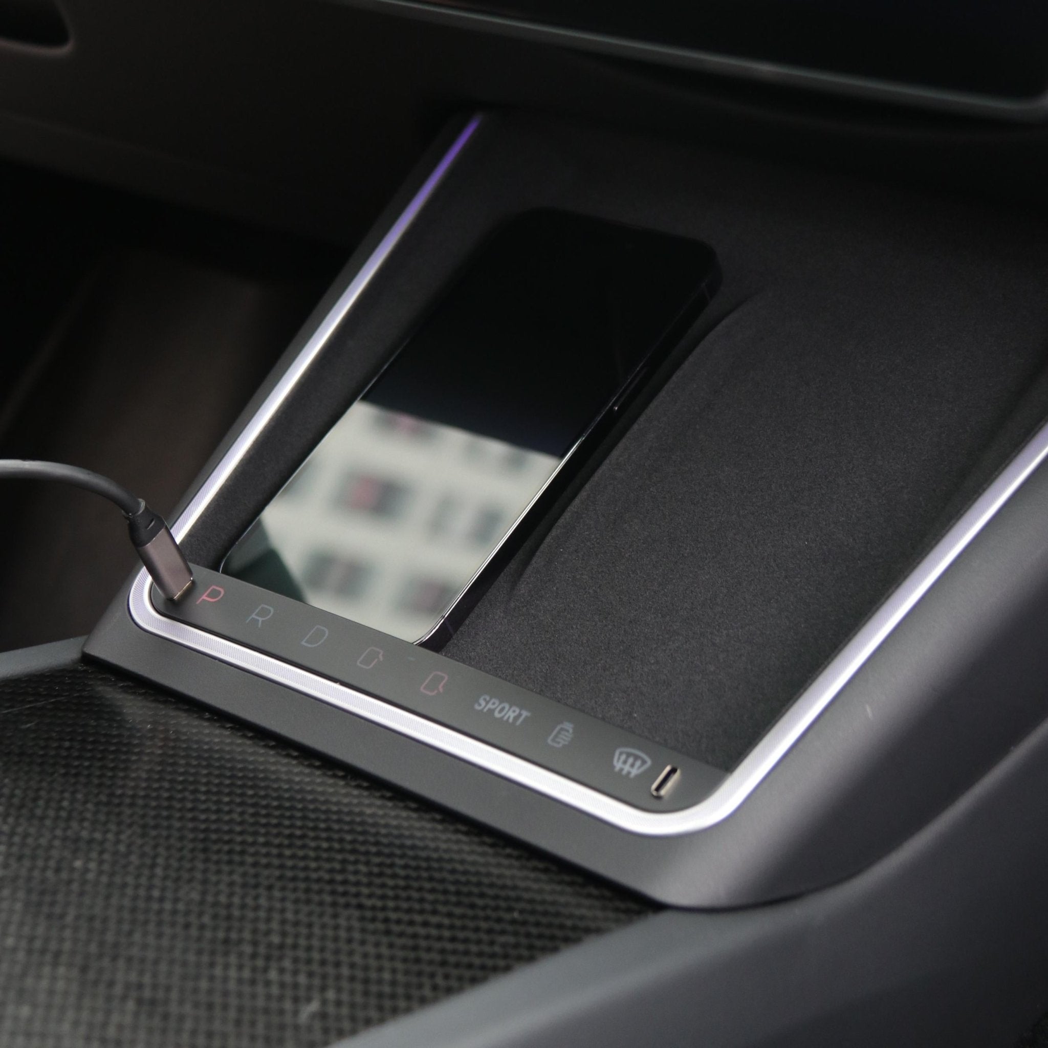 Wireless Charging Smart Button with Ambient Light for Model 3 Highland