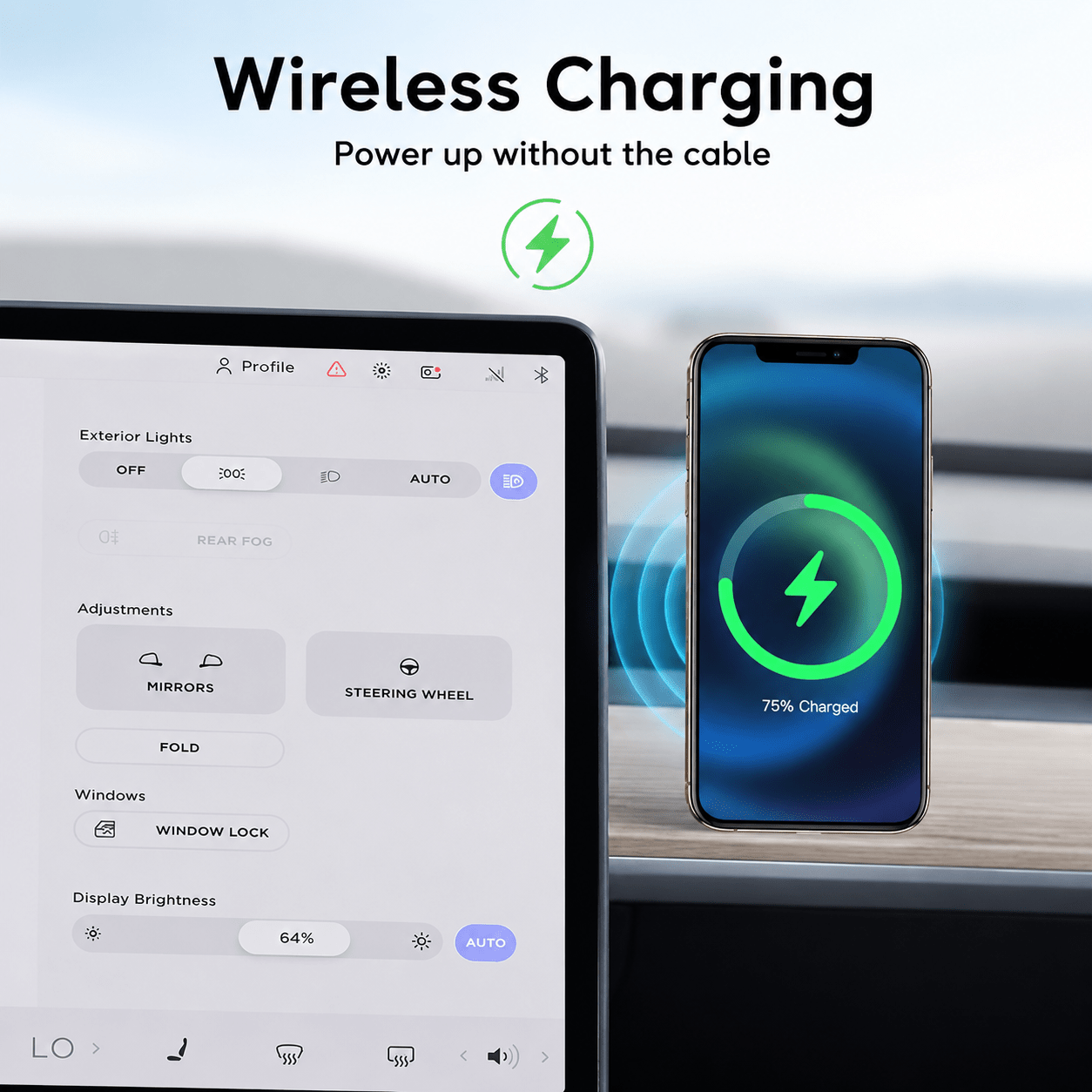 TESEVO magnetic phone holder on Model 3/Y/S/X/Cybertruck screen